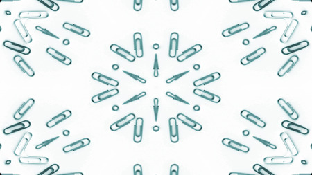 Abstract paper clip Concept Symmetric Pattern Ornamental Decorative Kaleidoscope Movement Geometric Circle and Star Shapesの写真素材