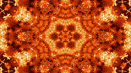 Abstract Puzzles Concept Symmetric Pattern Ornamental Decorative Kaleidoscope Movement Geometric Circle and Star Shapesの写真素材