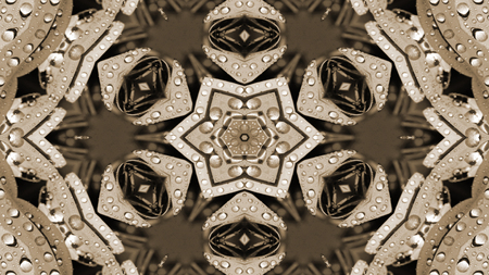 Abstract Water  Concept Symmetric Pattern Ornamental Decorative Kaleidoscope Movement Geometric Circle and Star Shapesの写真素材