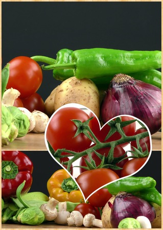 Mix of healthy Organic Vegetable Collageの写真素材