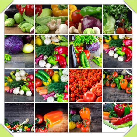 Mix of healthy Organic Vegetable Collageの写真素材