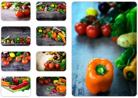 Mix of healthy Organic Vegetable Collageの写真素材
