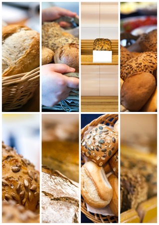 Delicious Fresh Bread Food Collageの写真素材