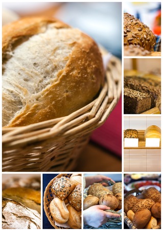 Delicious Fresh Bread Food Collageの写真素材