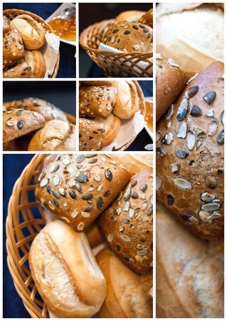 Delicious Fresh Bread Food Collageの写真素材