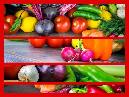 Mix of healthy Organic Vegetable Collageの写真素材