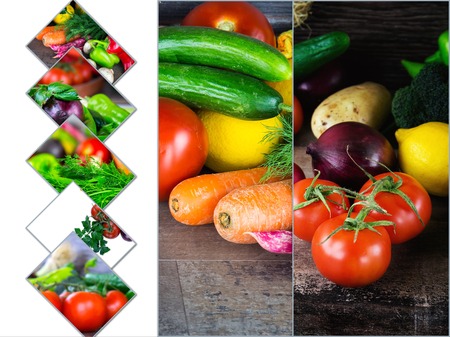 Mix of healthy Organic Vegetable Collageの写真素材