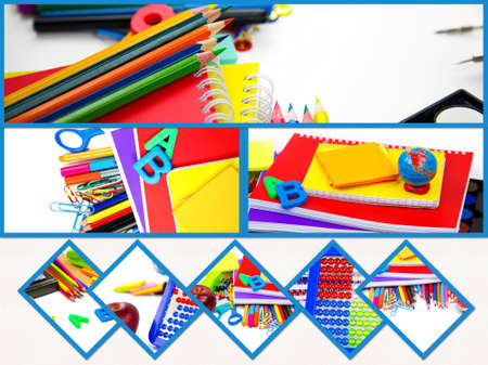School Education Equipment Tools Collage