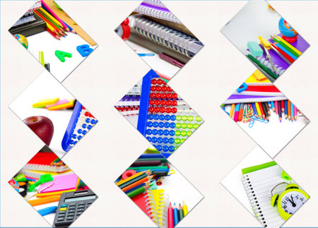 School Education Equipment Tools Collageの写真素材