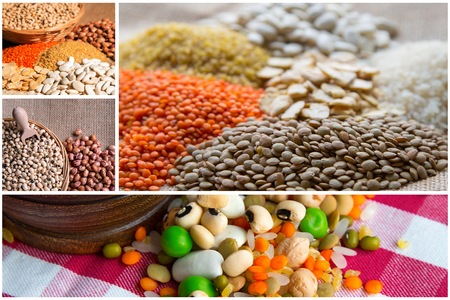 Legumes Natural Raw Mix Food Collageの写真素材