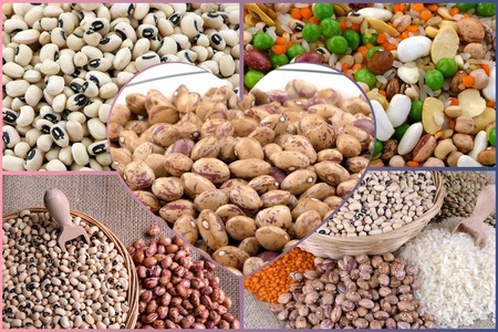 Legumes Natural Raw Mix Food Collageの写真素材