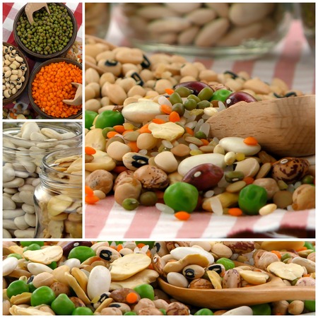 Legumes Natural Raw Mix Food Collageの写真素材