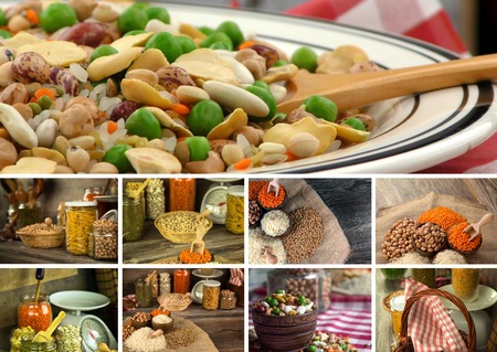Legumes Natural Raw Mix Food Collageの写真素材