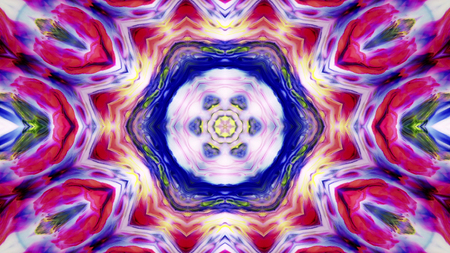 Abstract Paint Brush Ink Explode Spread Smooth Concept Symmetric Pattern Ornamental Decorative Kaleidoscope Movement Geometric Circle and Star Shapesの写真素材