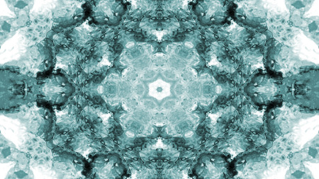 Abstract Paint Brush Ink Explode Spread Smooth Concept Symmetric Pattern Ornamental Decorative Kaleidoscope Movement Geometric Circle and Star Shapesの写真素材