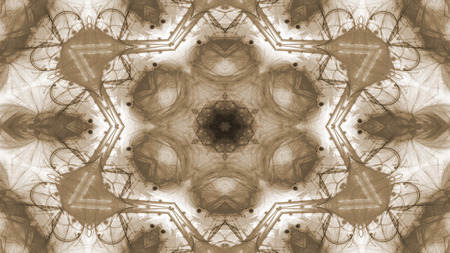 Abstract Paint Brush Ink Explode Spread Smooth Concept Symmetric Pattern Ornamental Decorative Kaleidoscope Movement Geometric Circle and Star Shapesの写真素材