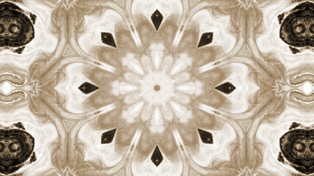 Abstract Paint Brush Ink Explode Spread Smooth Concept Symmetric Pattern Ornamental Decorative Kaleidoscope Movement Geometric Circle and Star Shapesの写真素材