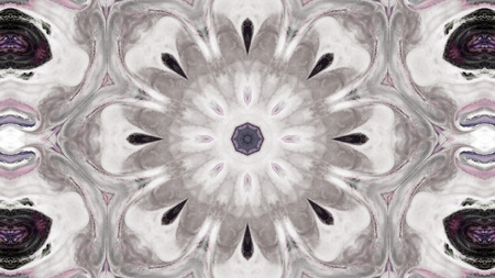 Abstract Paint Brush Ink Explode Spread Smooth Concept Symmetric Pattern Ornamental Decorative Kaleidoscope Movement Geometric Circle and Star Shapesの写真素材