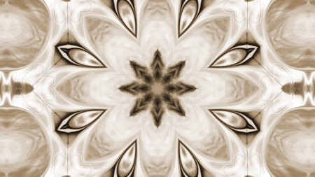 Abstract Paint Brush Ink Explode Spread Smooth Concept Symmetric Pattern Ornamental Decorative Kaleidoscope Movement Geometric Circle and Star Shapesの写真素材