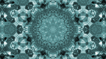 Abstract Paint Brush Ink Explode Spread Smooth Concept Symmetric Pattern Ornamental Decorative Kaleidoscope Movement Geometric Circle and Star Shapesの写真素材