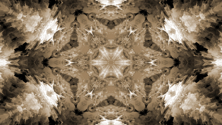 Abstract Paint Brush Ink Explode Spread Smooth Concept Symmetric Pattern Ornamental Decorative Kaleidoscope Movement Geometric Circle and Star Shapesの写真素材
