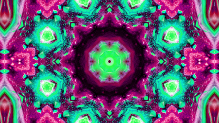 Abstract Paint Brush Ink Explode Spread Smooth Concept Symmetric Pattern Ornamental Decorative Kaleidoscope Movement Geometric Circle and Star Shapesの写真素材