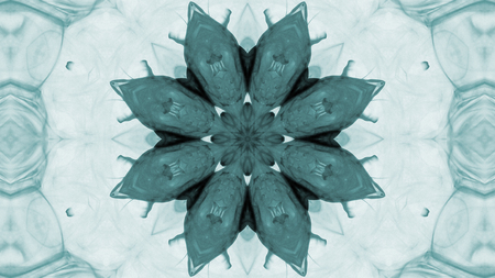 Abstract Paint Brush Ink Explode Spread Smooth Concept Symmetric Pattern Ornamental Decorative Kaleidoscope Movement Geometric Circle and Star Shapesの写真素材