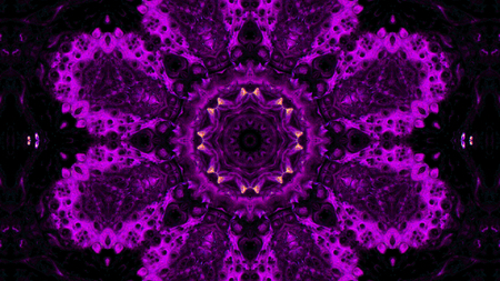 Abstract Paint Brush Ink Explode Spread Smooth Concept Symmetric Pattern Ornamental Decorative Kaleidoscope Movement Geometric Circle and Star Shapesの写真素材