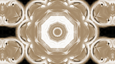 Abstract Paint Brush Ink Explode Spread Smooth Concept Symmetric Pattern Ornamental Decorative Kaleidoscope Movement Geometric Circle and Star Shapesの写真素材