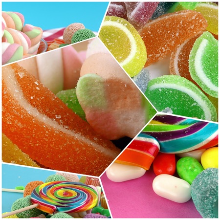 Candy Sweet Lolly Sugary Collage Photoの写真素材