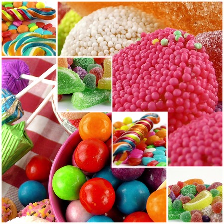 Candy Sweet Lolly Sugary Collage Photoの写真素材