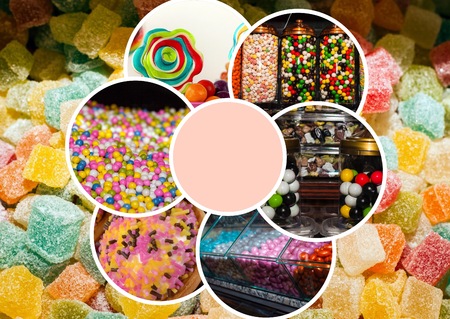 Candy Sweet Lolly Sugary Collage Photoの写真素材