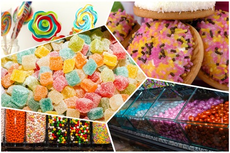 Candy Sweet Lolly Sugary Collage Photoの写真素材