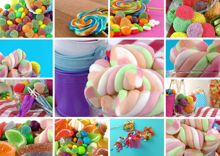 Candy Sweet Lolly Sugary Collage Photoの写真素材