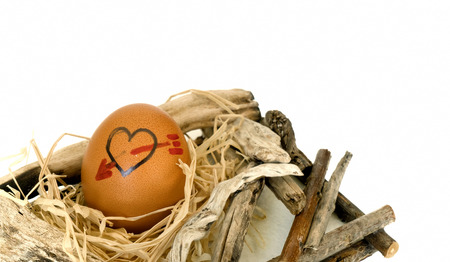 Heart Shape on Eggs Photo