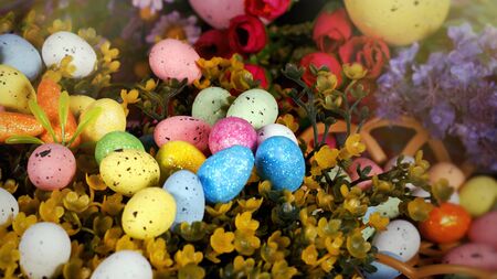 Colorful Traditional Celebration Easter Paschal Eggs Photo 