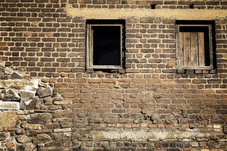 Abstract Ancient Building Houses Windows Details Photoの写真素材
