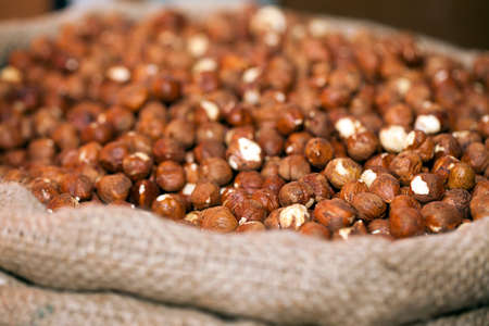 Healthy and Energy Storage Food Hazelnut Close Upの写真素材