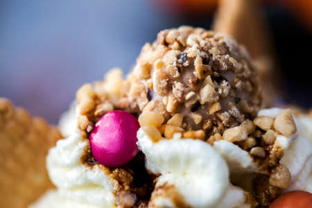 Delicious Sweet Ice Cream in a Cup  Close Up