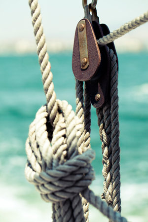 Abstract Connection of Rope Lines  Close Up Photo