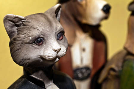 Sweet Animal Cat Imitation Statue for House Decoration Photoの写真素材