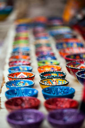 Small Colorful Decorative Spices Cups Photoの写真素材