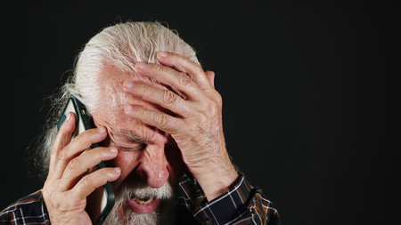 The Old man gets very upset when bad news comes on the phone call