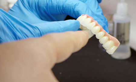 Zirconium porcelain and implant studies in the Dental Teeth Laboratoryの写真素材