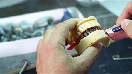 Zirconium porcelain and implant studies in the Dental Teeth Laboratoryの写真素材