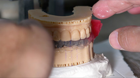 Zirconium porcelain and implant studies in the Dental Teeth Laboratory