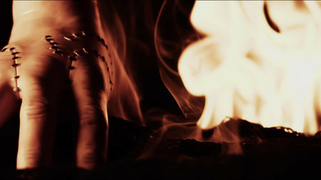 Halloween Concept Cut Hand and Fire