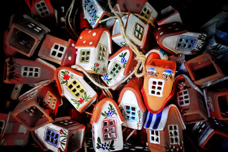 Made of Ceramic Handmade Small House Toysの写真素材