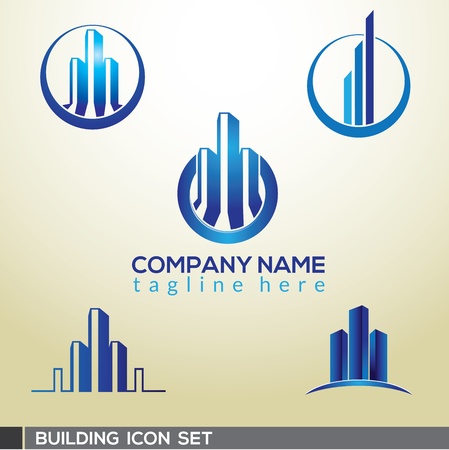 3D Building logo designのイラスト素材