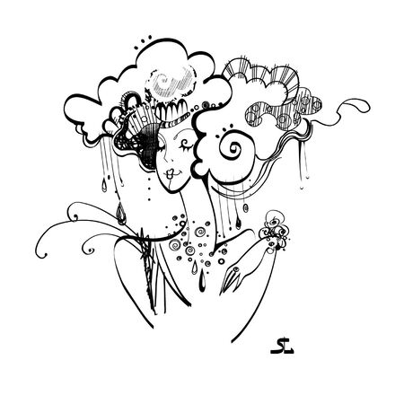 rain girlのイラスト素材